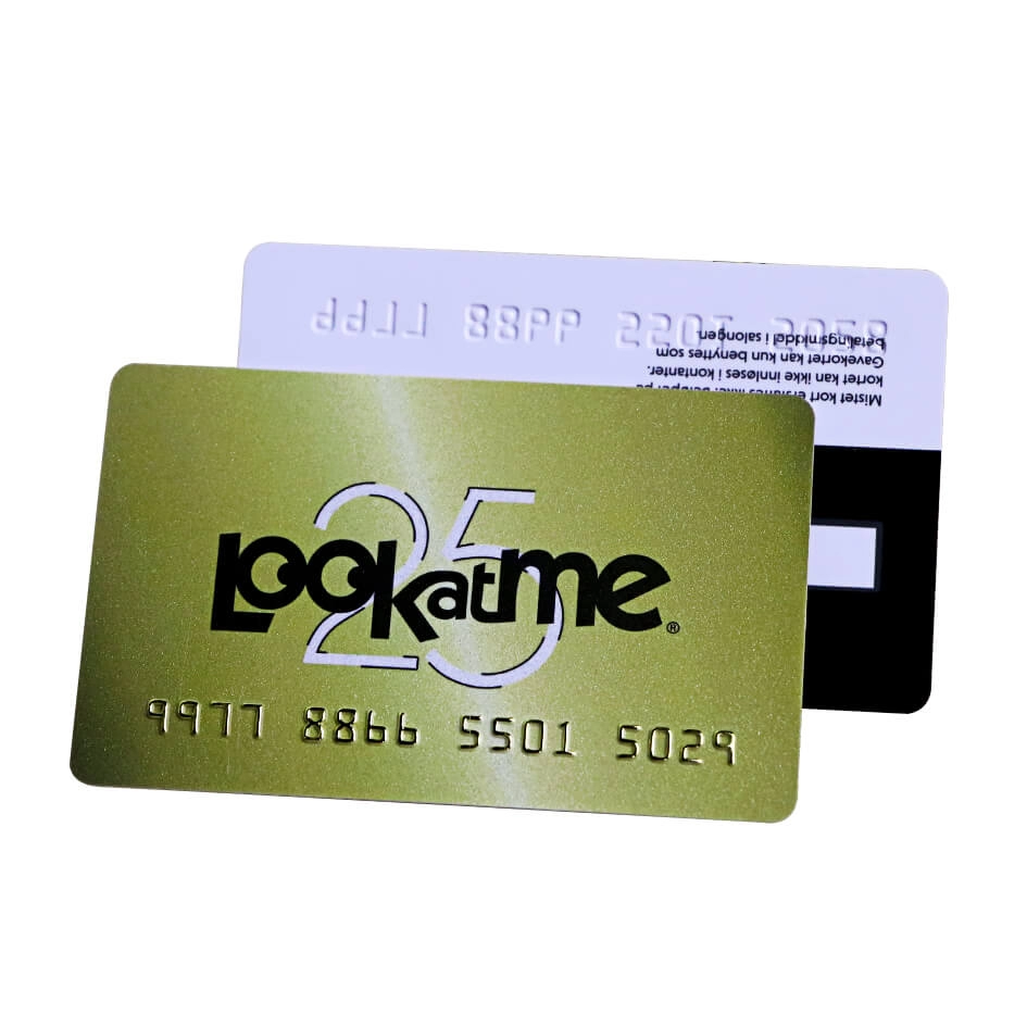 Tarjeta de descuento de cupón de promoción de PVC de plástico de tamaño de tarjeta de crédito con numeración en relieve
