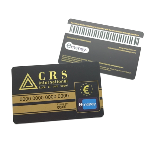 Impresión de tarjeta de membresía de código de barras de 128 tipos