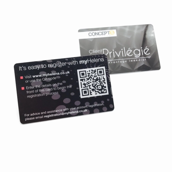 Tarjeta de plástico impresa CMYK con impresión térmica de código QR para gestión de membresía
