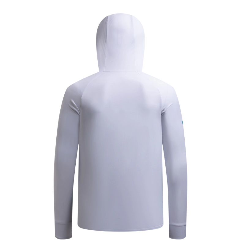 Camisa de pesca de manga larga con cremallera 1/4 para hombre Protección solar UV UPF 50+ Jersey con capucha para correr Ciclismo Senderismo Vela