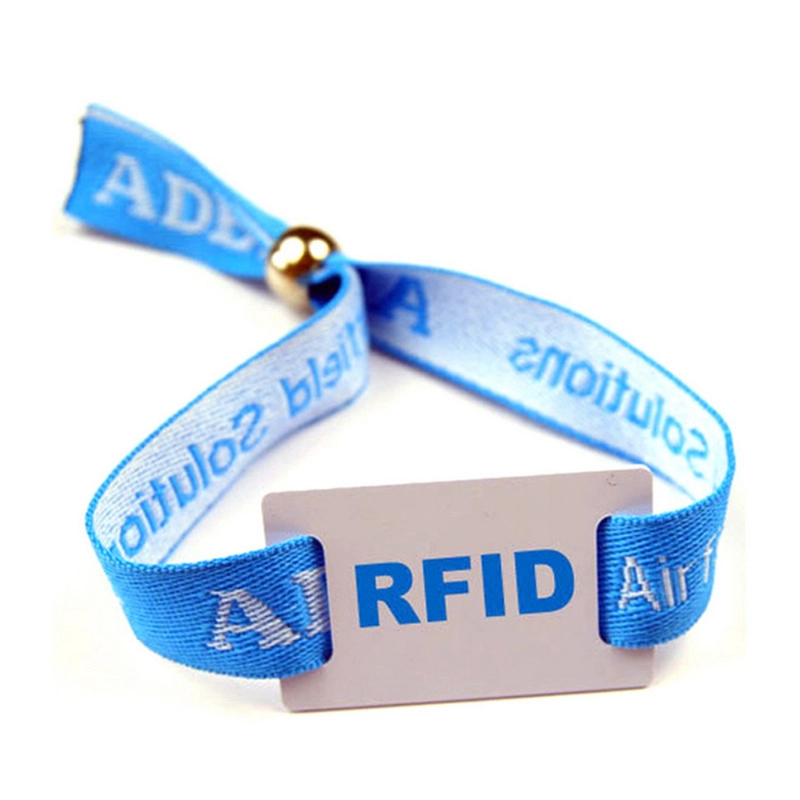 Pulsera de eventos tejida RFID FM08 de tela de 13,56 Mhz