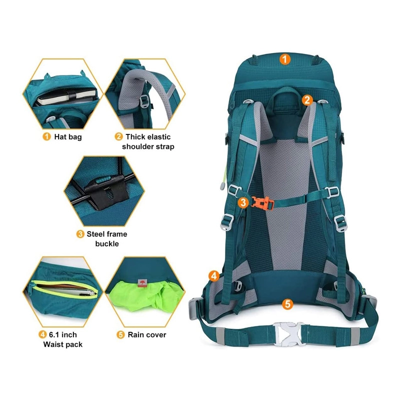 Mochila de senderismo con marco interno 40/50/60/65/80L, mochila de Camping para escalada de montaña, mochila impermeable para lluvia