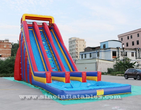 Tobogán de agua inflable gigante de 10 m de altura para adultos hecho de material de lona de pvc de 0,55 mm