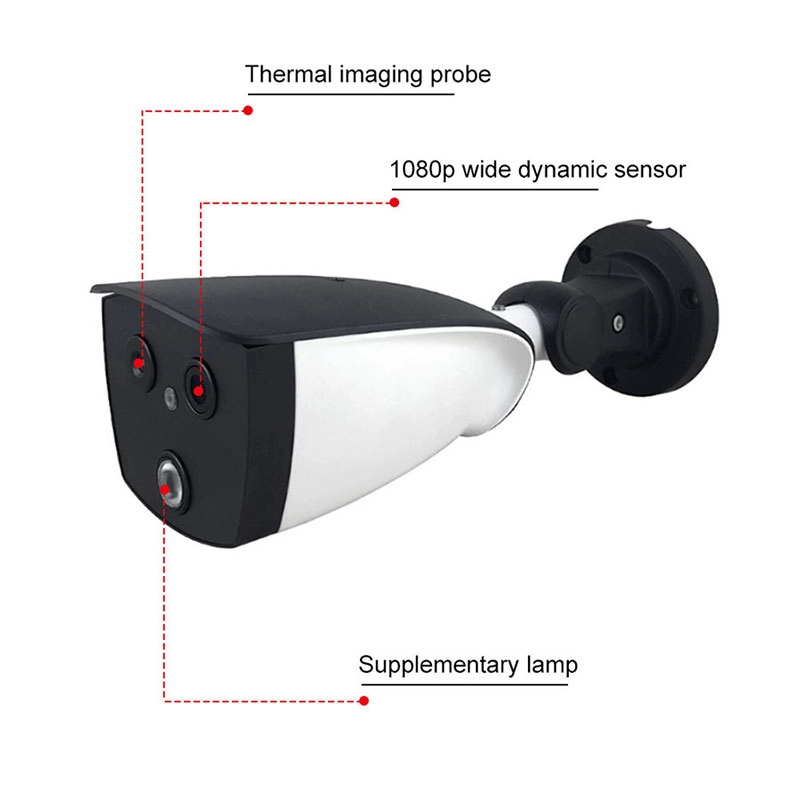 Solución de sistema de medición de temperatura y detección de fiebre biespectro óptico de cámara de imagen térmica binocular con IA sin contacto