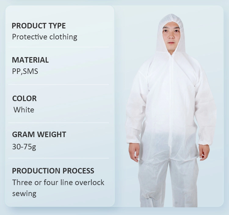 Traje médico desechable sobretodo traje de aislamiento blanco protección