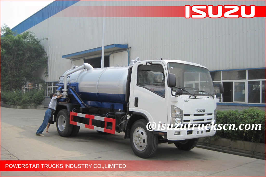 8000 litros Filipinas ELF 700P Isuzu camiones cisterna de succión séptica