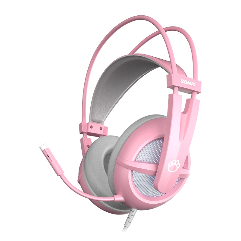 SOMIC G238 Pink auriculares con cable para juegos auriculares con orejas de gato para niñas
