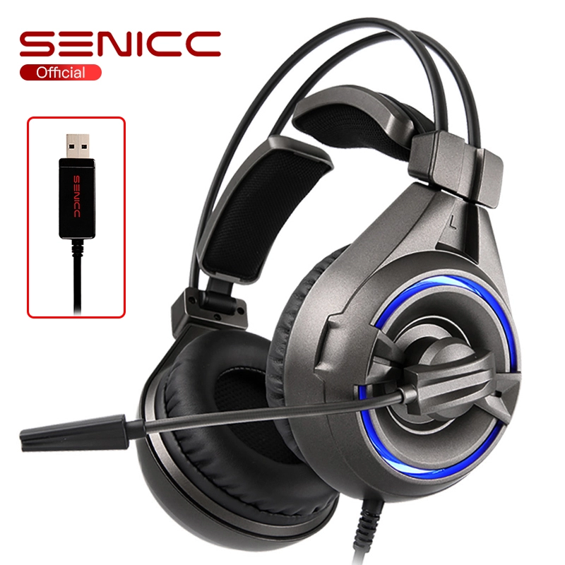 Auriculares SENICC A6, venta al por mayor, auriculares USB para videojuegos con sonido de alta calidad
