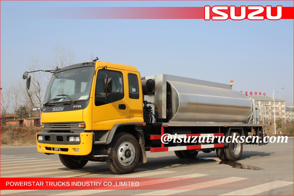 10000L Myanmar Japonés ISUZU FTR Tanque de transporte de betún automático / Camión cisterna de transporte de asfalto