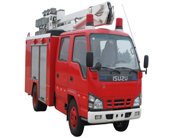 Camión de bomberos con iluminación Isuzu de cabina doble con sistema de iluminación