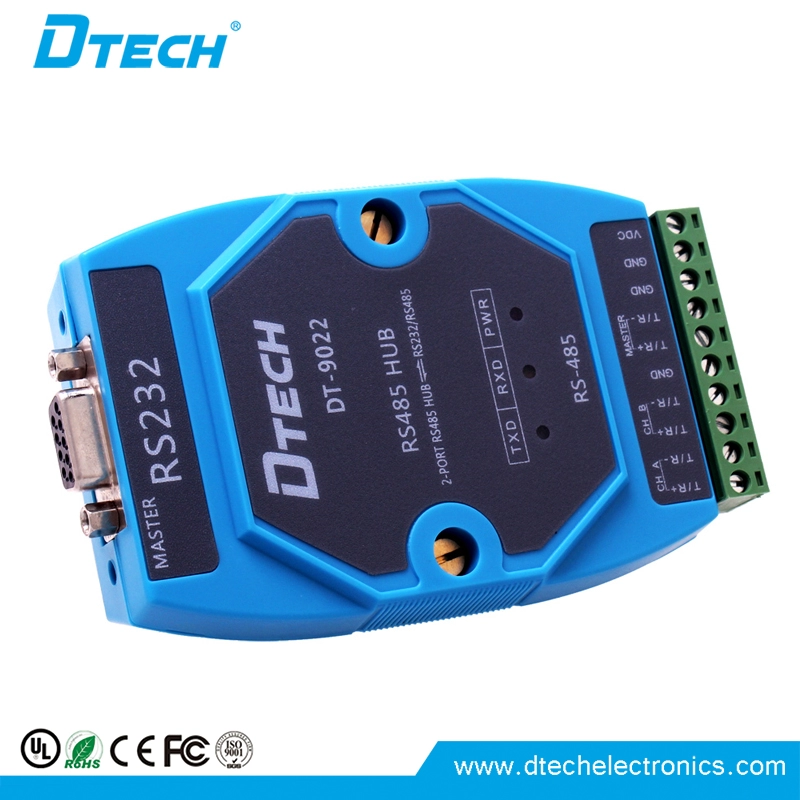 Concentrador RS485 de 2 puertos de grado industrial DTECH DT-9022