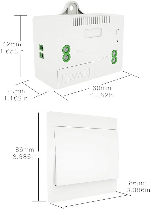 Interruptor de Luz Inalámbrico Dorado con Receptor RF 433Hz