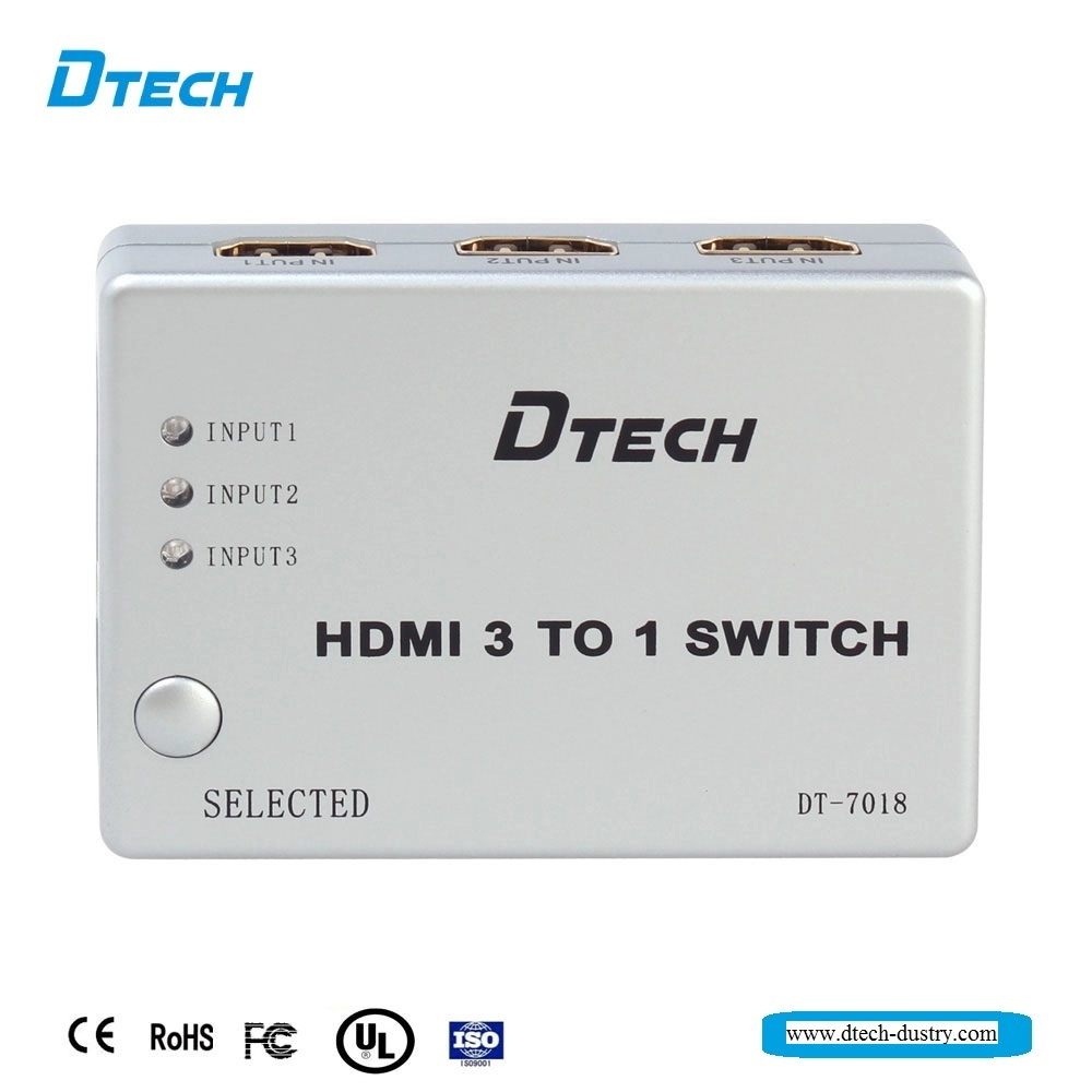 DTECH DT-7018 3 en 1 salida HDMI SWITCH compatible con 1080p y 3D
