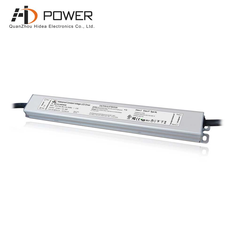 Controlador led de voltaje constante certificado por UL 12v 60w impermeable tipo sin atenuación