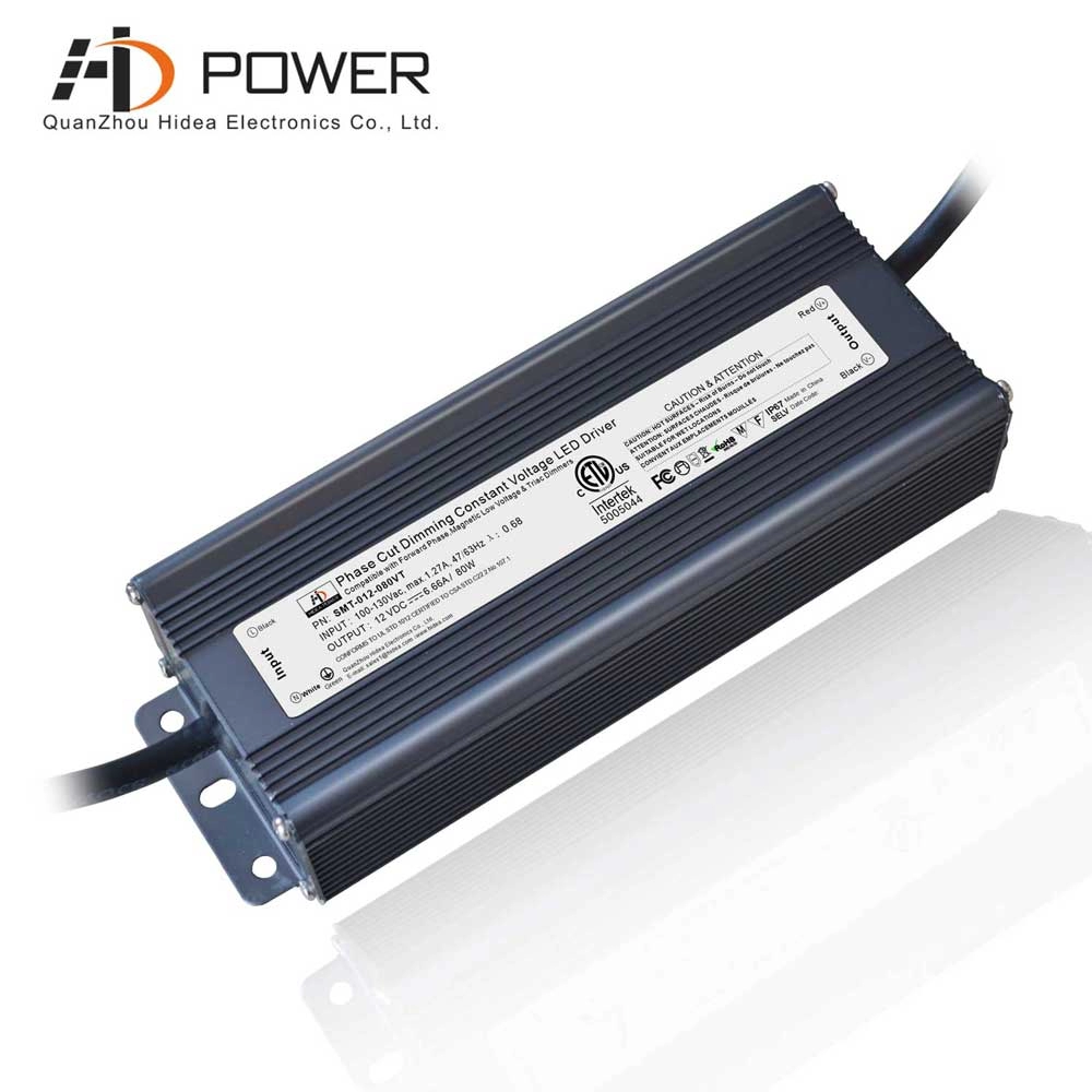 fuente de alimentación regulable impermeable IP67 12v 80w para luces led