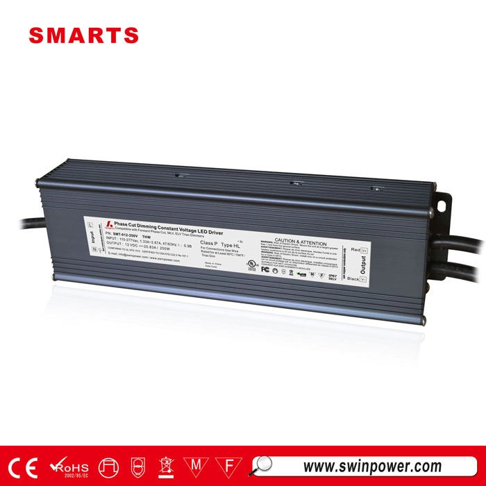 Fuente de alimentación LED de voltaje constante regulable triac de alta entrada 110-277VAC 250W