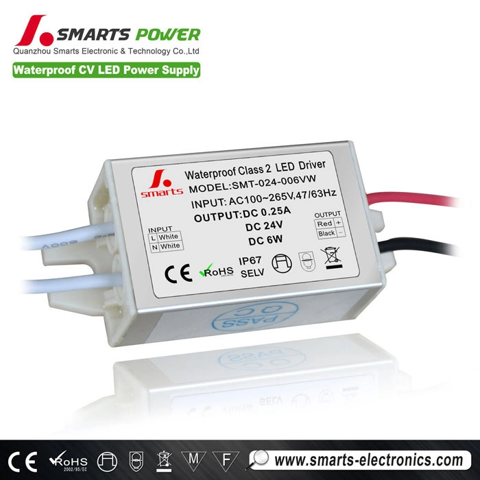 220v impermeable 24V 6W Controlador LED de voltaje constante para barra de luz