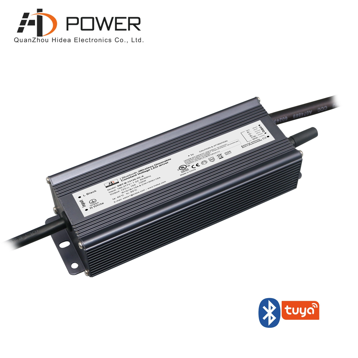 Controlador led regulable bluetooth IP67 multicanal 120w para luces RGBCW