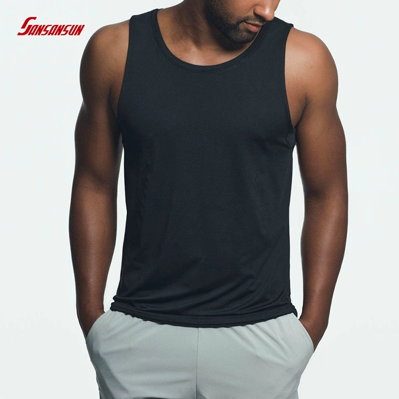 Camiseta de tirantes sin mangas de algodón para deportes de entrenamiento para hombres