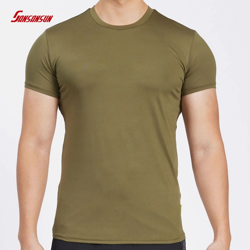 Camiseta deportiva de secado rápido para hombre de manga corta de algodón informal de verano de talla grande