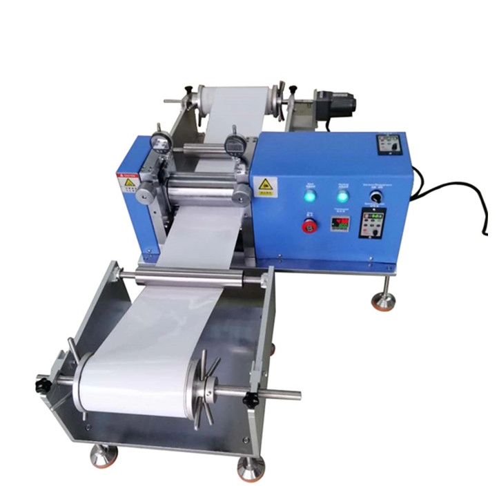 Máquina prensadora de rodillos térmicos con electrodos de batería con control de presión de rollo a rollo y dispositivos de alimentación y bobinado