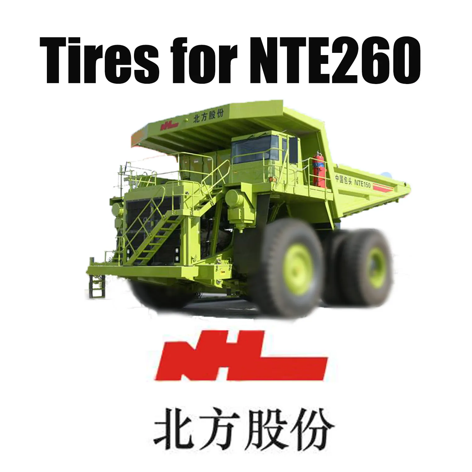 Neumáticos para minería fuera de carretera 50/80R57 montados en camiones de extracción TEREX NTE 260