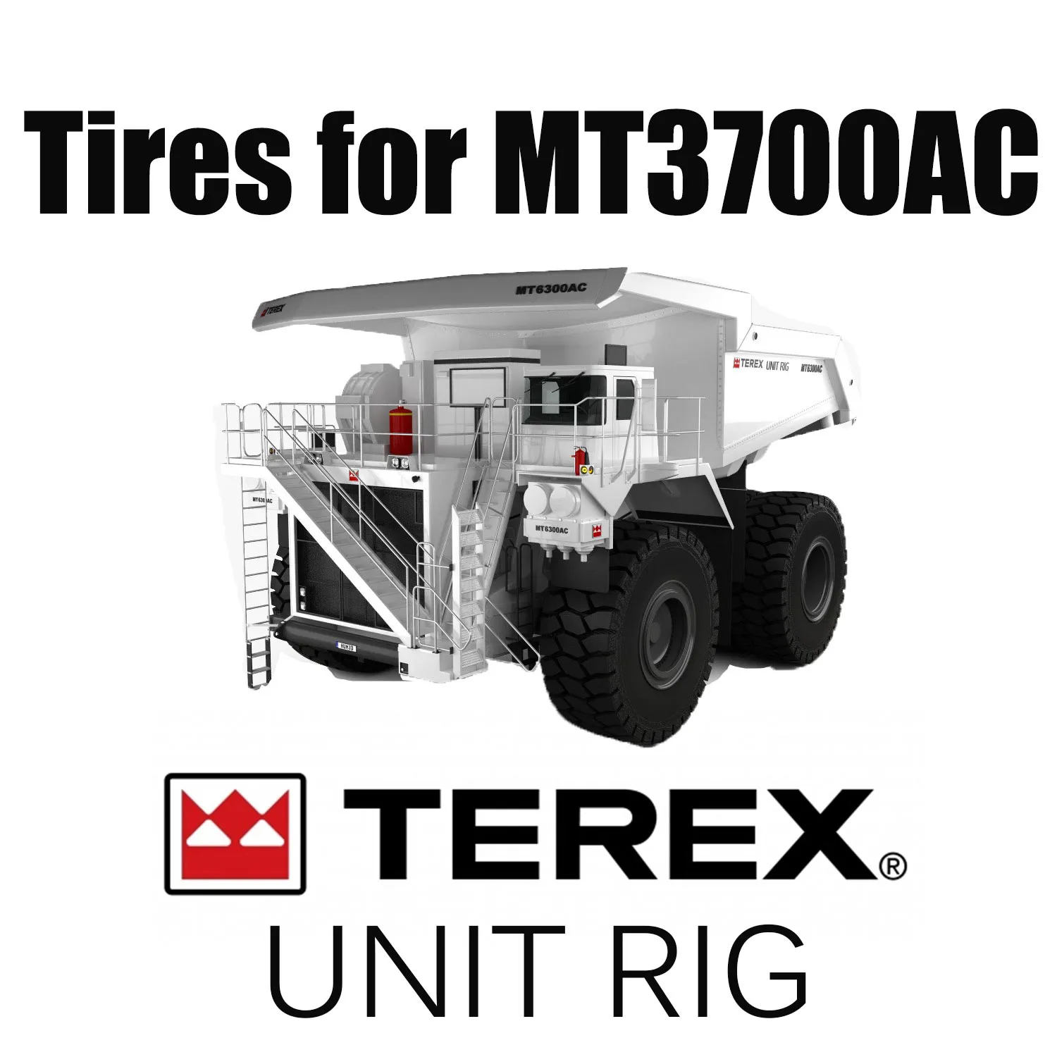 Camión de acarreo Unit Rig MT3700 AC equipado con neumáticos para minería 37.00R57 y neumáticos para movimiento de tierra