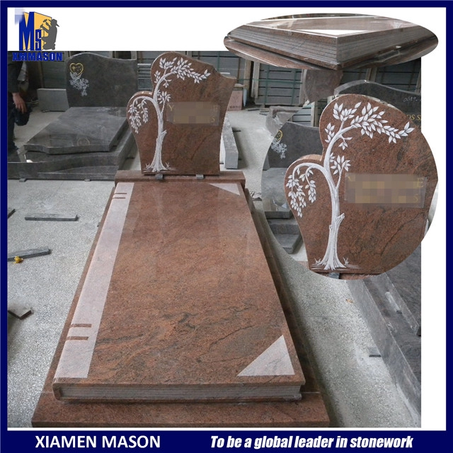 Mason France lápida personalizada multicolor rojo con talla de libro