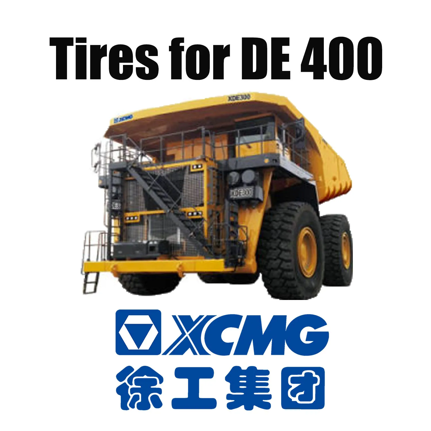 Los neumáticos todoterreno más grandes 59/80R63 montados en camiones OTR XCMG DE400