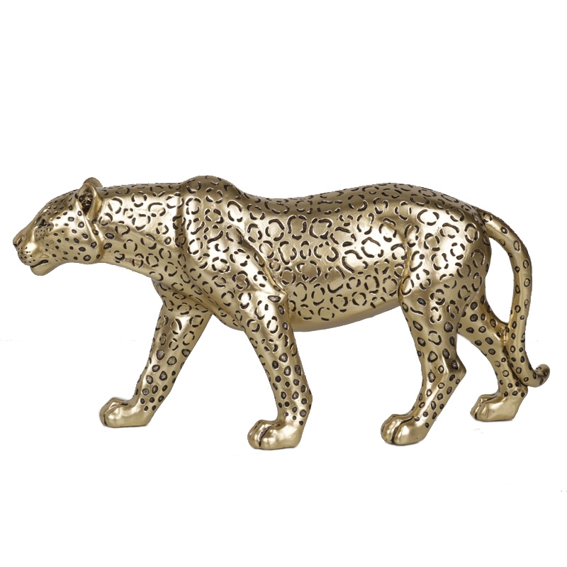 Escultura de leopardo de poliresina para la decoración del hogar.