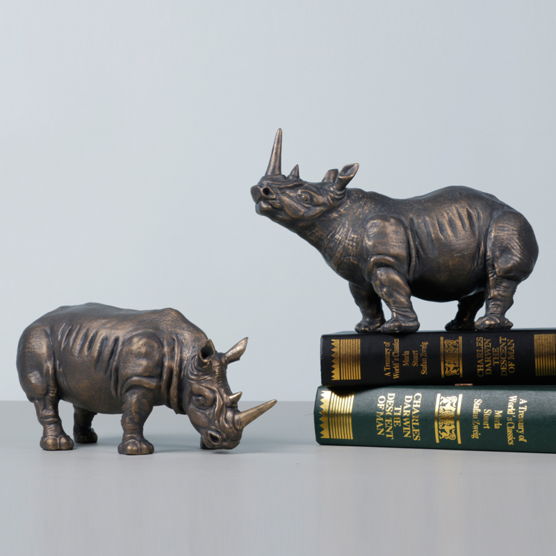 Escultura Rinoceronte Cobre/Oro Colección de Arte