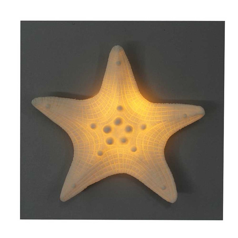Diseño de Estrella de Mar Decorativo en Madera MDF para Artesanía con Luces LED para Decoración