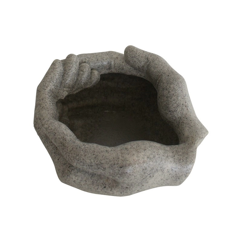 Maceta hecha a mano de la forma de las manos de la piedra arenisca de la decoración del jardín del OEM y del ODM