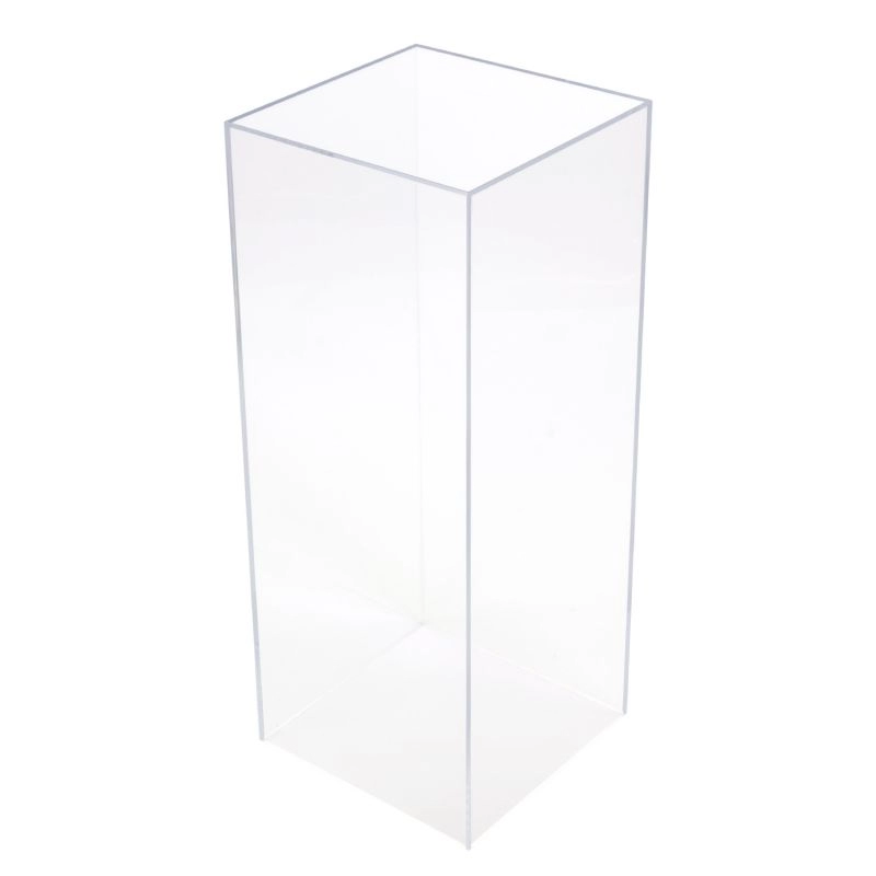 Zócalo de pedestal de suelo cuadrado de acrílico transparente