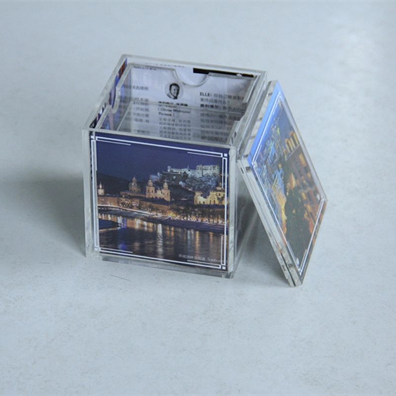 Marco de imagen de cubo de acrílico de cinco lados de último diseño