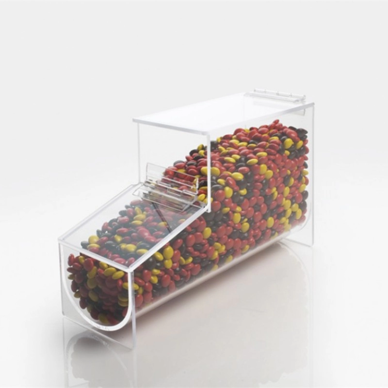 Caja de dulces de acrílico de plástico transparente OEM para tienda
