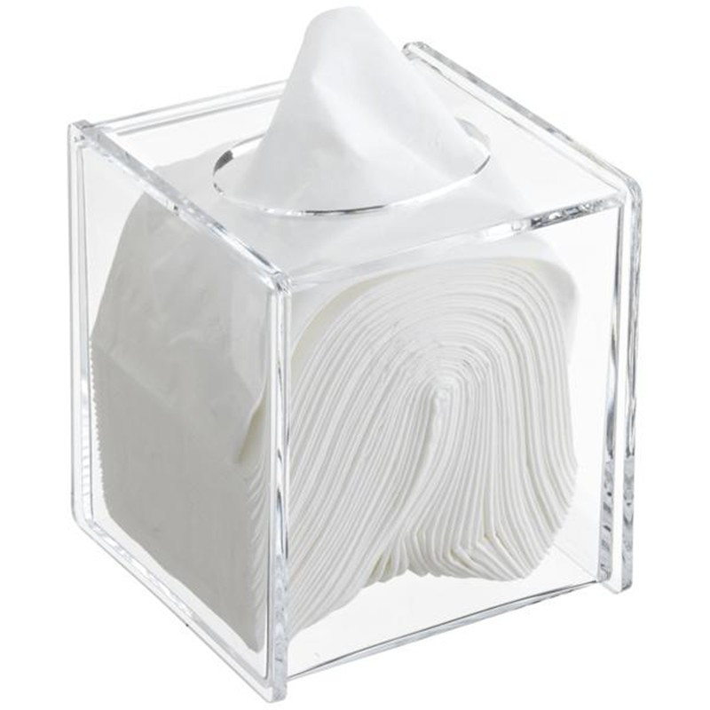Caja de pañuelos acrílica cuadrada transparente