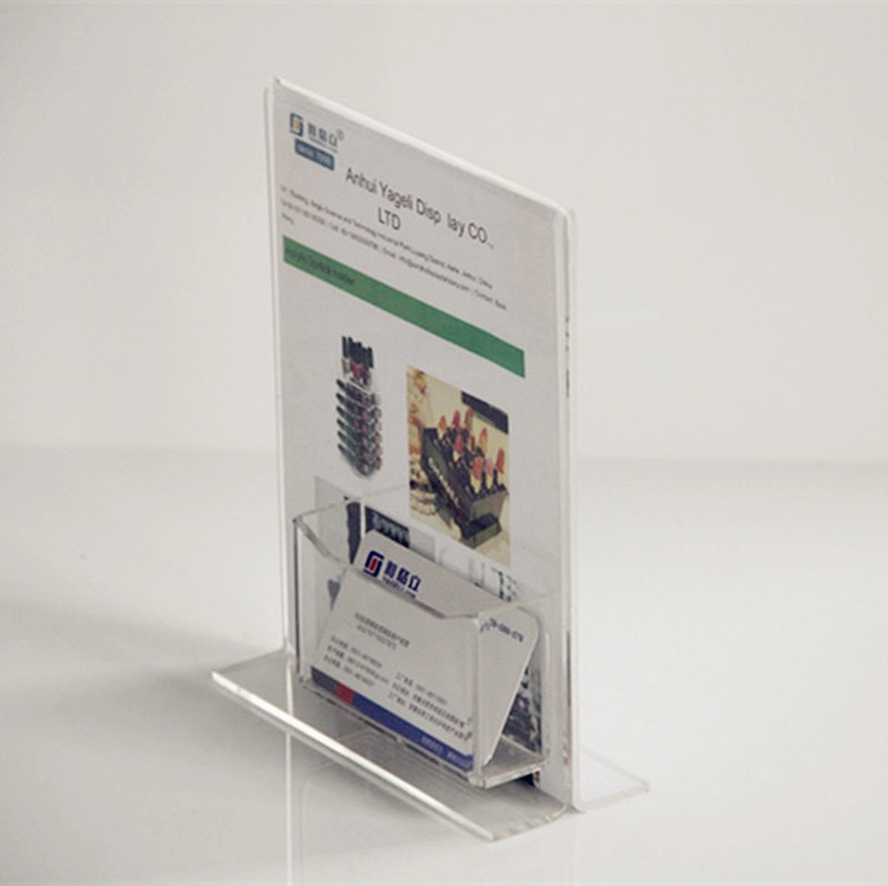 Tenedor de acrílico modificado para requisitos particulares del cartel del folleto de la muestra clara para la encimera