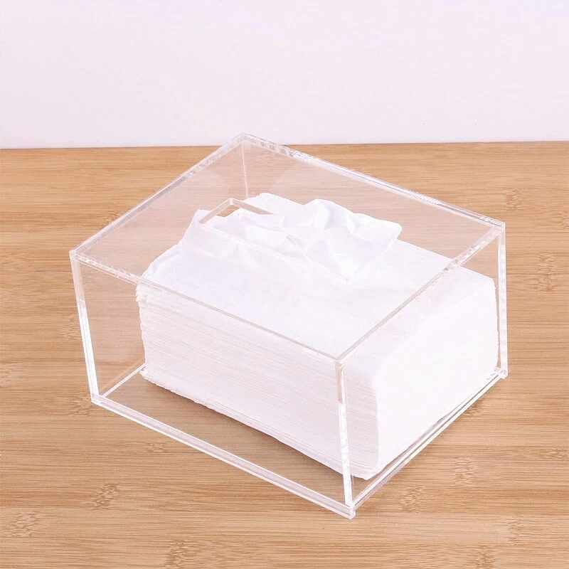 Caja de pañuelos de acrílico transparente de oficina personalizada