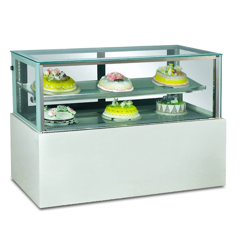 Refrigerador vertical de la exhibición de la exhibición de la torta de la base de mármol