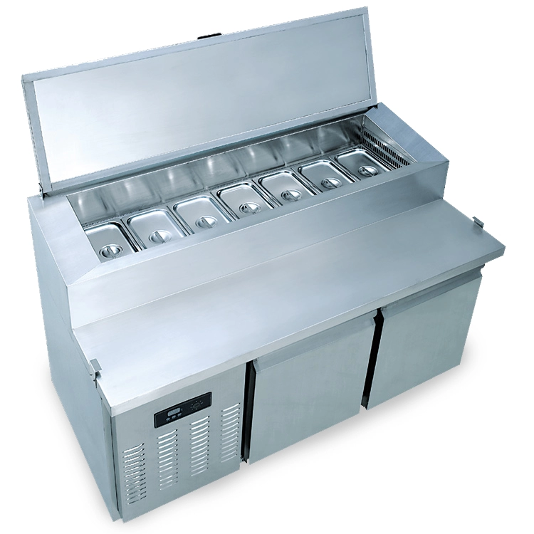 Mostrador refrigerado para ensaladas SCL4 con mesa de trabajo