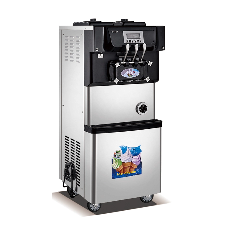 Máquina de helado suave eléctrica de tres sabores de acero inoxidable profesional industrial