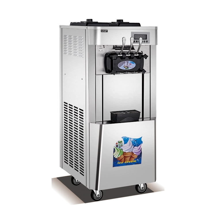 Piso comercial que coloca la máquina de helado de servicio suave de tres sabores para la venta