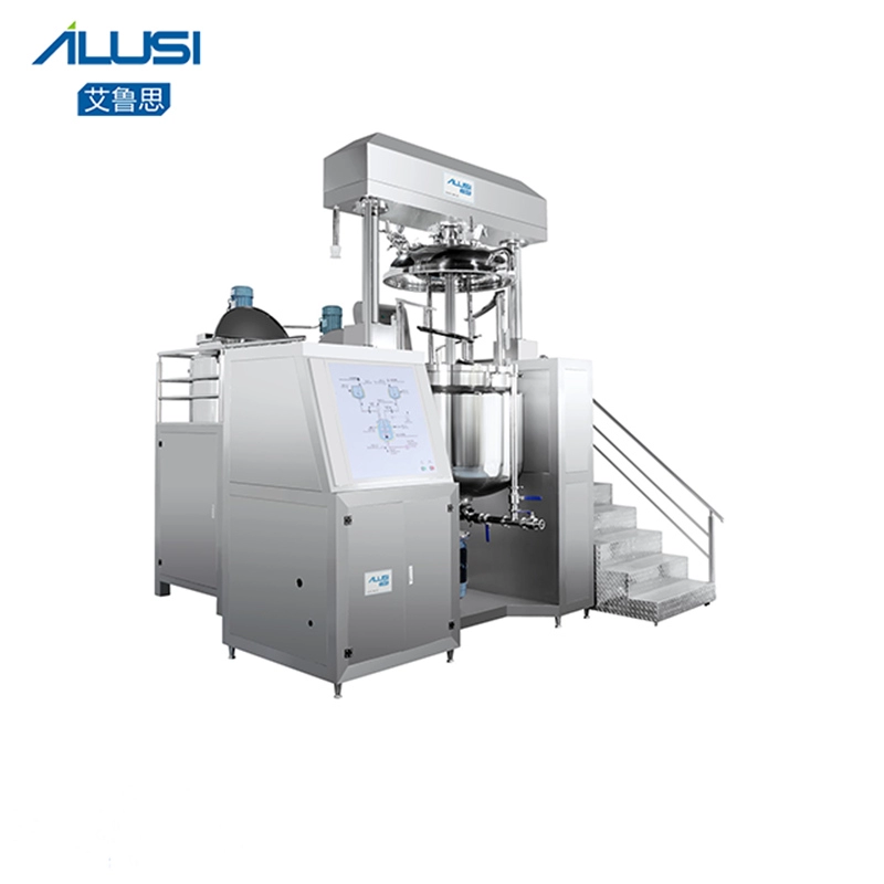 Máquina mezcladora de emulsionante de vacío de loción hidráulica dual