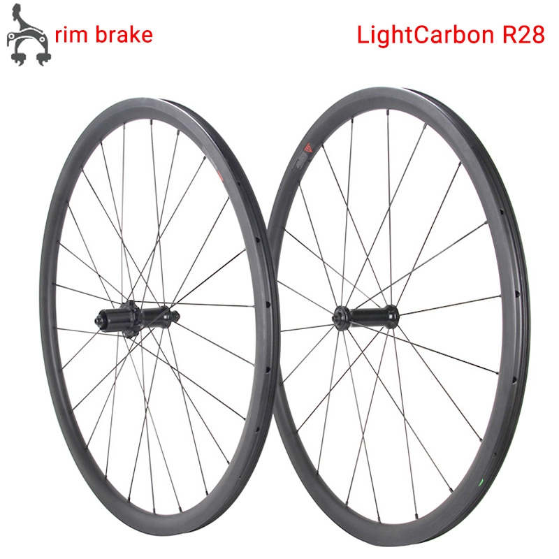 LightCarbon R28 rueda de carbono económica freno de llanta 700C rueda de carbono de carretera con precio barato