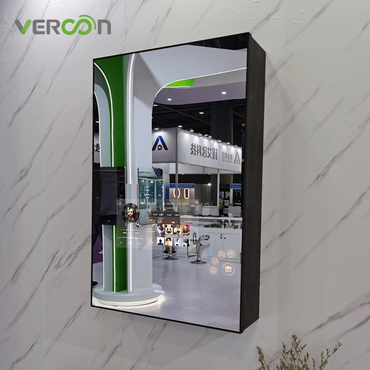 Gabinete de medicina con espejo led Vercon Gabinete con espejo inteligente para villa