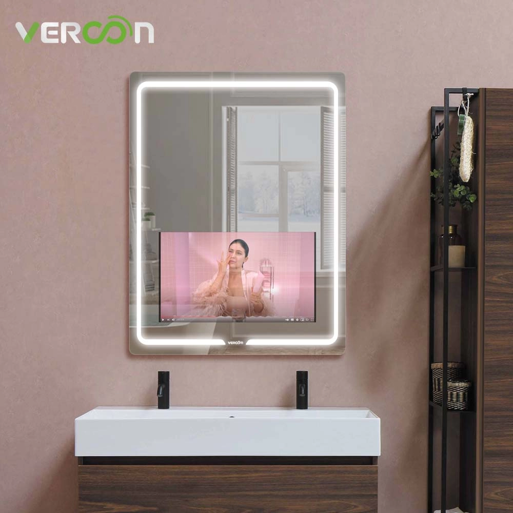 Espejo LED de baño con pantalla táctil de 21,5 pulgadas Vercon con TV