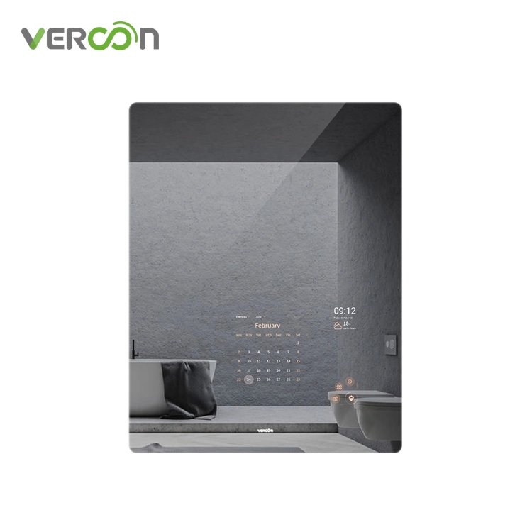 Espejo inteligente para baño S8 de Vercon sin tira de luz LED