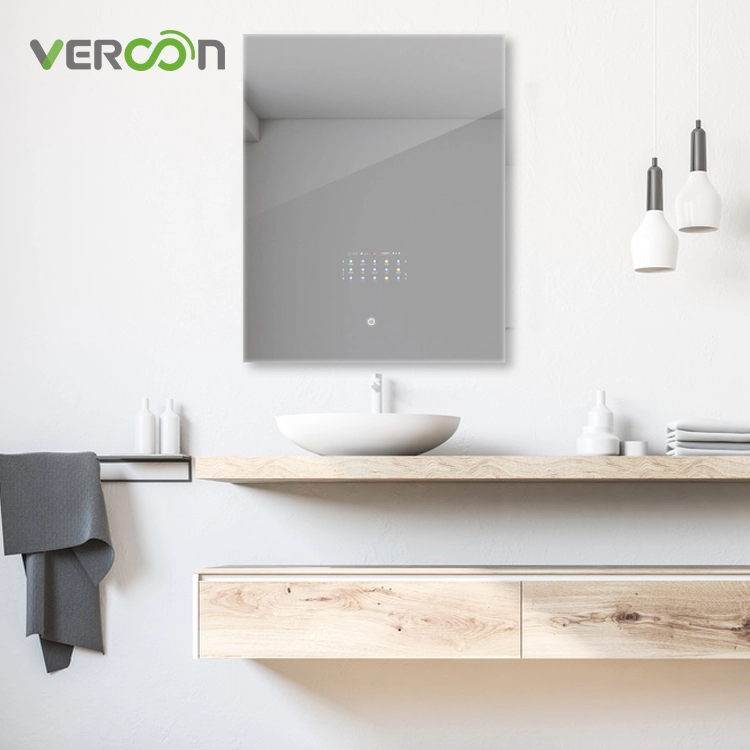 El último espejo mágico de baño con sistema operativo Android 11 de Vercon con diseño de retroiluminación