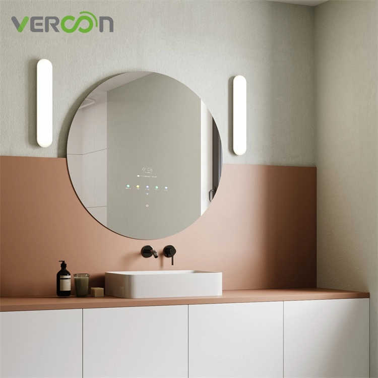 10.1" espejo redondo del cuarto de baño de Android Smart TV con la pantalla táctil de la prenda impermeable de la TV